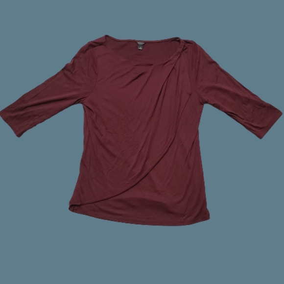 💞Ann Taylor Mid Sleeve  Burgundy Blouse 💞 - Picture 1 of 5